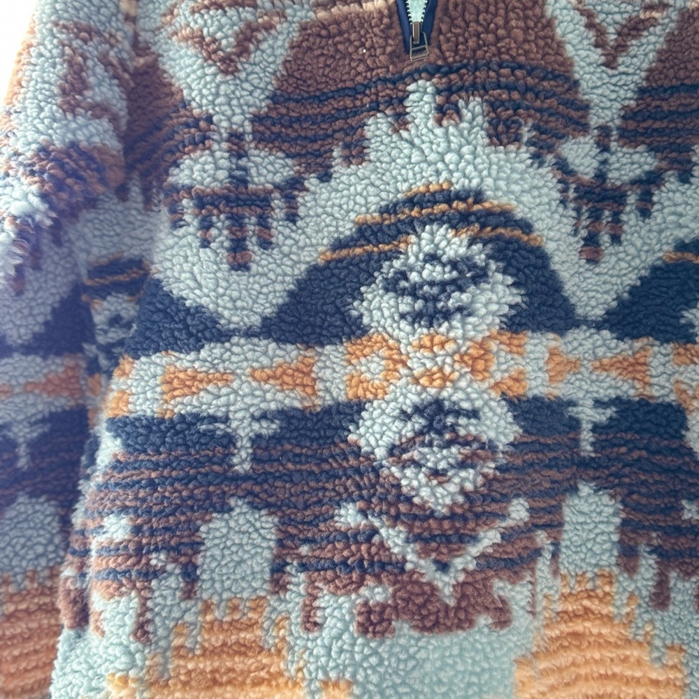 Ll Bean Cozy Multicolor Patterned Quarter Zip Wom… - image 5